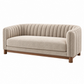 Divano 2 posti 170x85x75 cm in tessuto beige con struttura in legno stile contemporaneo