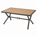 Tavolo da giardino 160 x 90 x 75 cm in legno naturale e metallo nero stile industriale