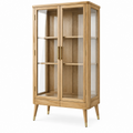 Vetrina 90 x 40 x 180 cm in legno e vetro naturale - stile moderno
